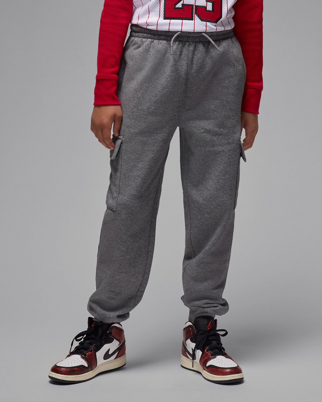Jordan My Brooklyn Essentials Fleece-Cargohose (ältere Kinder) - Carbon Heather