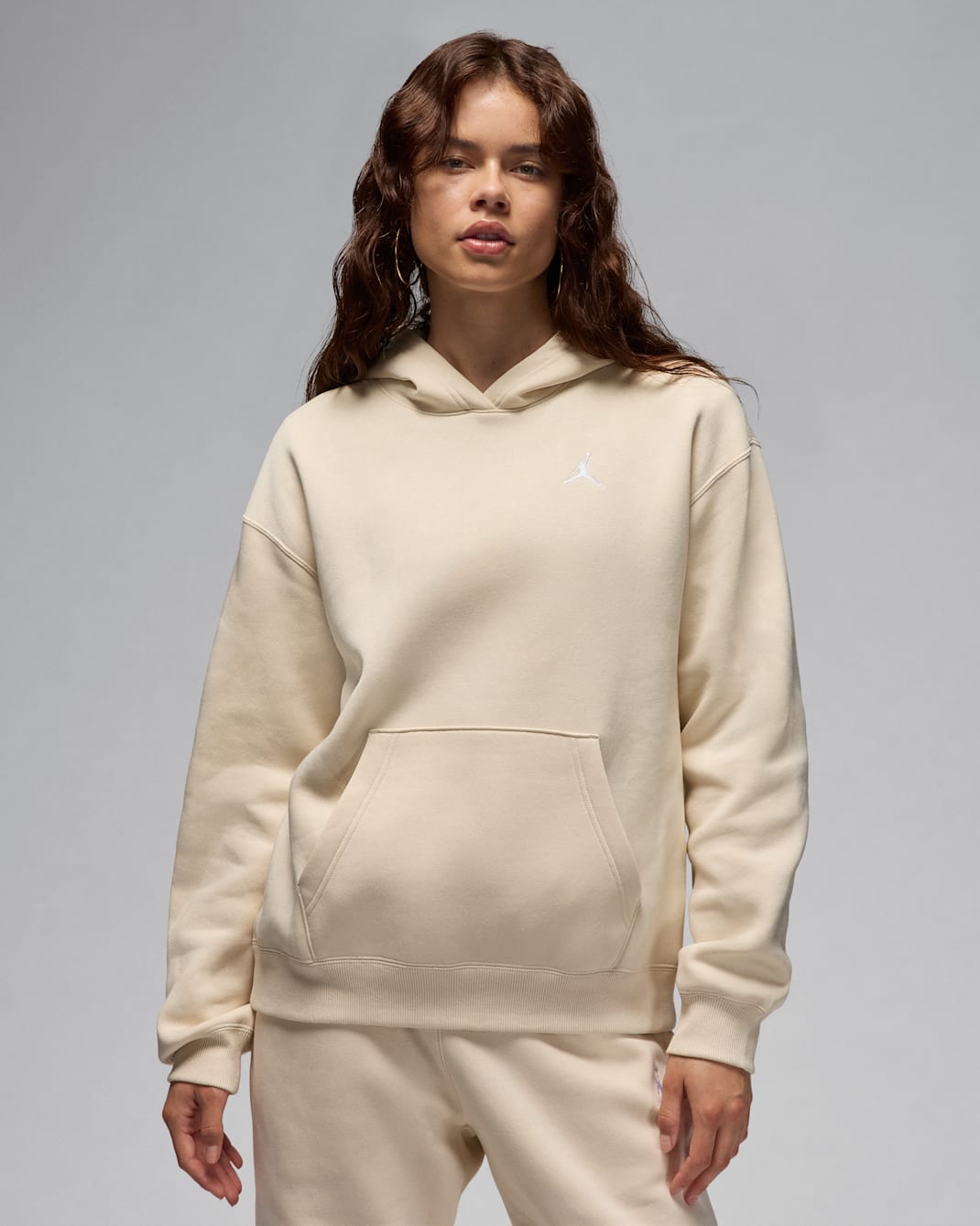 Jordan Brooklyn Fleece Women's Pullover Hoodie - Legend Light Brown/White