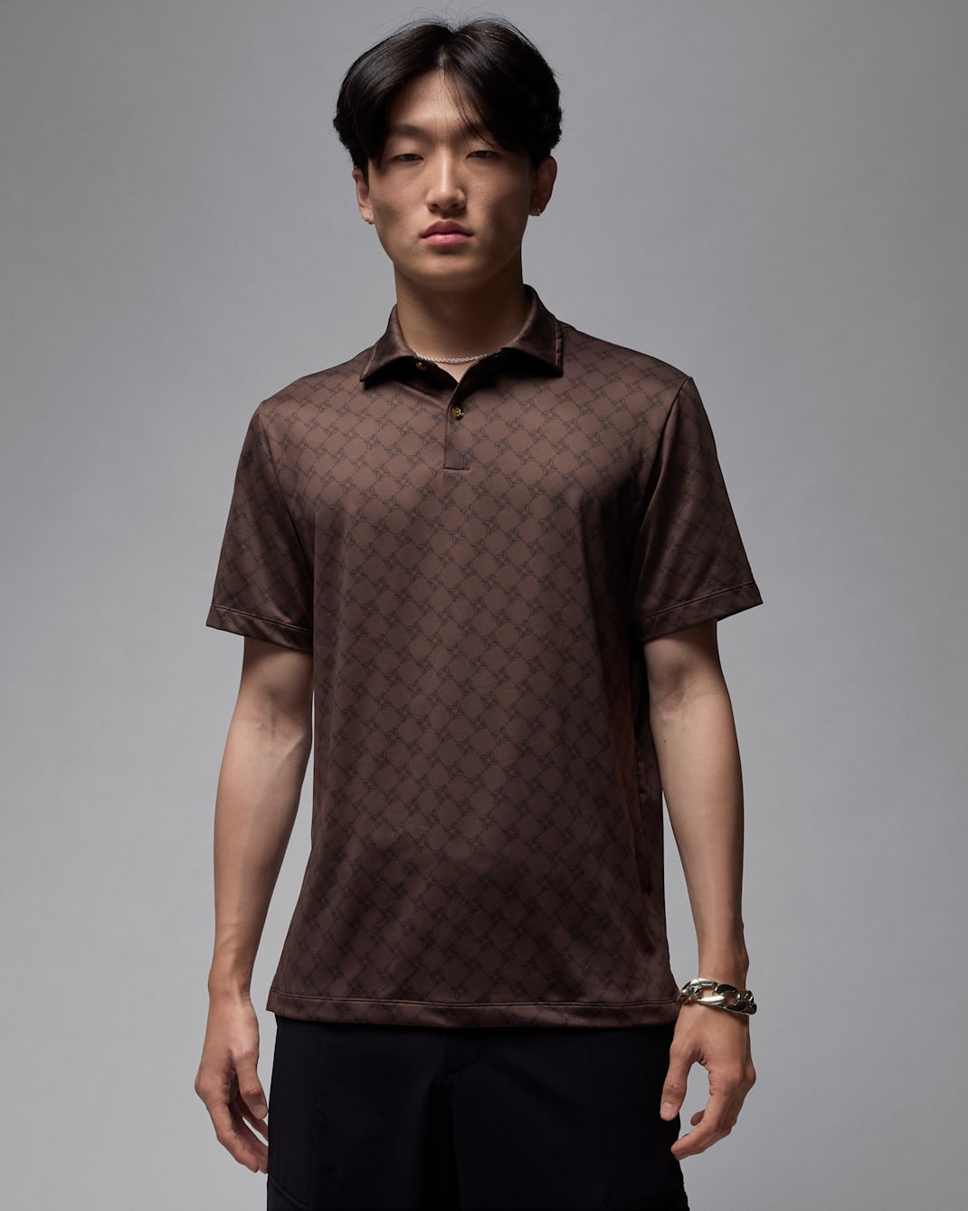 Jordan Sport Men's Printed Golf Polo - Baroque Brown