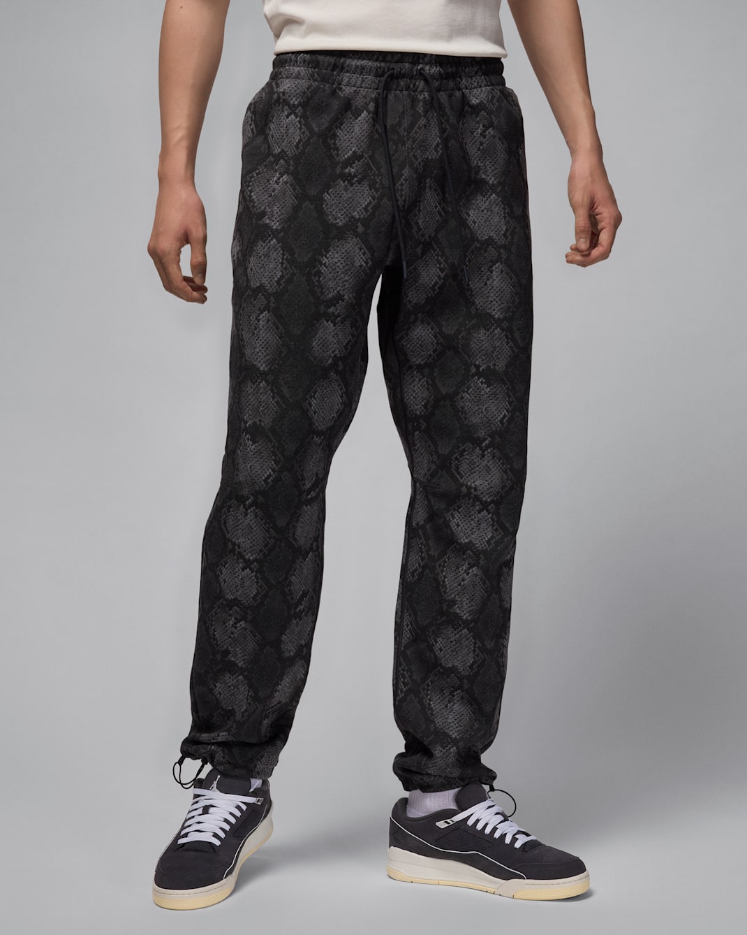 Jordan Sport Hoop Fleece Men's Dri-FIT Printed Trousers - Black/Off-Noir/Black