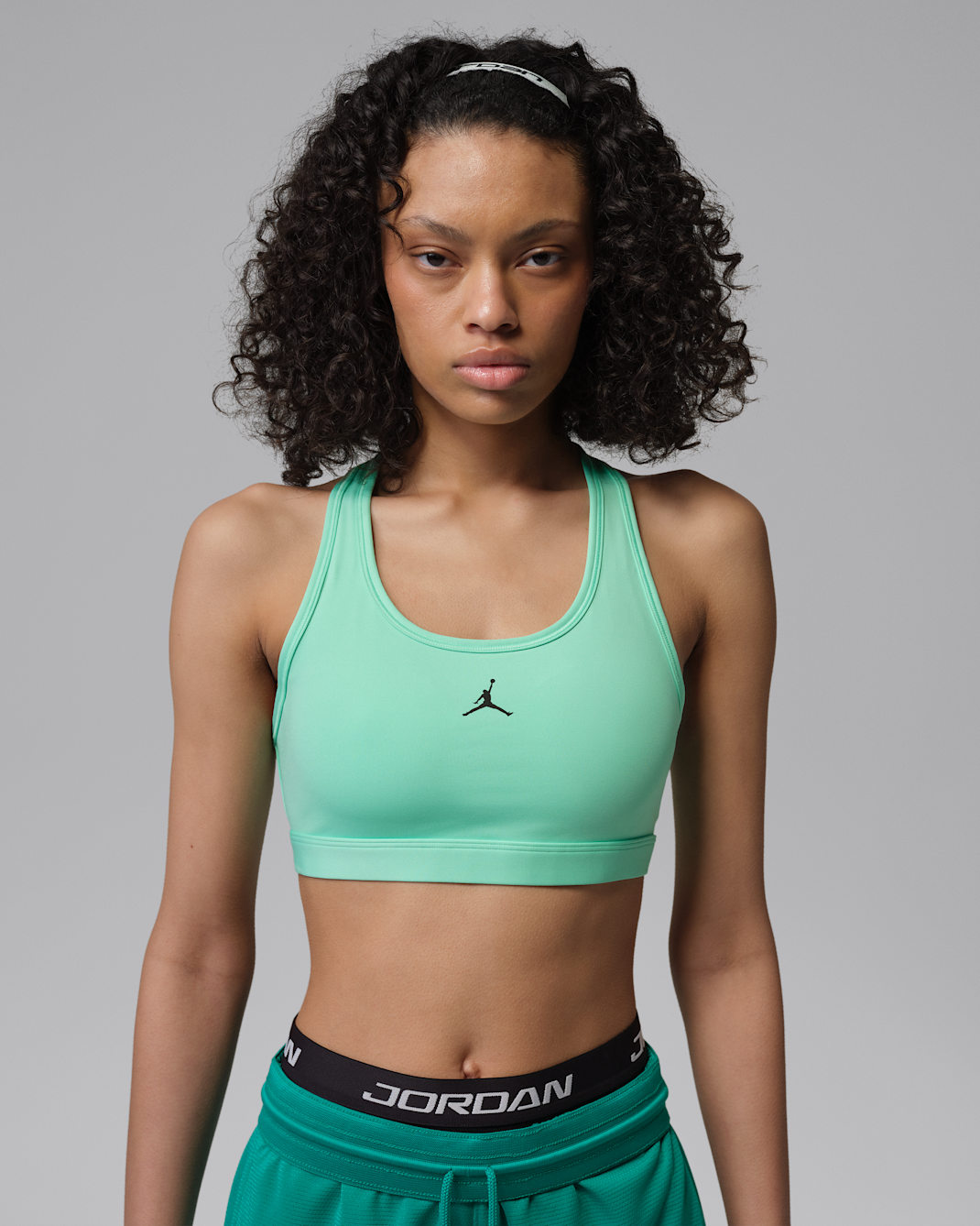 Jordan Sport Women's Medium-Support Padded Jumpman Bra - Green Glow/Black