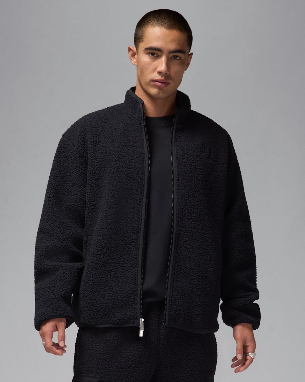 Jordan Flight Men's High-Pile Fleece Jacket - Black/Black