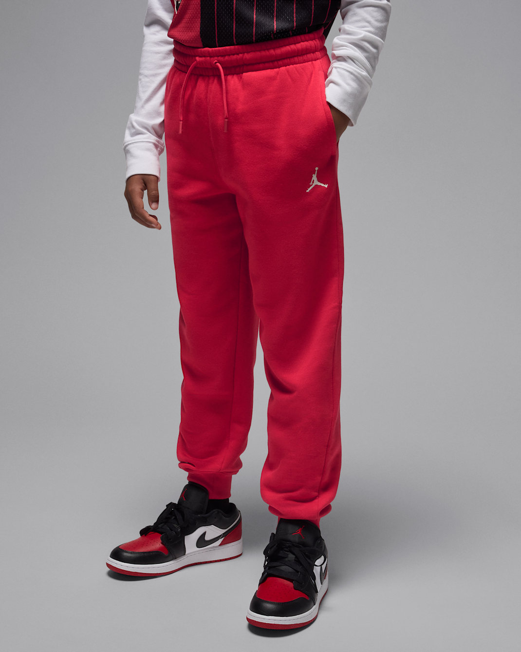 Jordan Brooklyn Fleece Big Kids' Pants - Gym Red