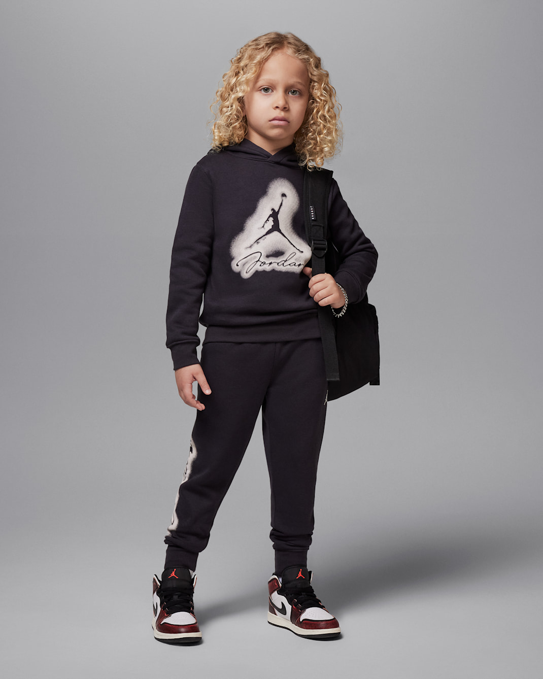 Jordan MVP Little Kids' 2-Piece Fleece Pullover Hoodie Set - Off Noir