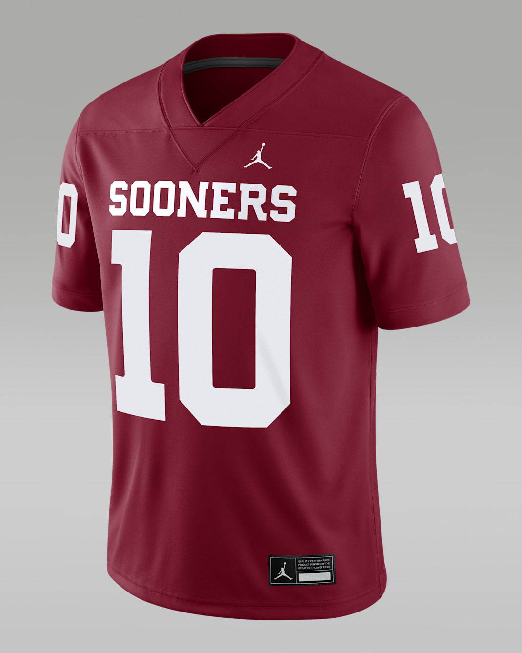 Jersey universitario marca Jordan Dri-FIT NIL Game para hombre John Mateer Oklahoma - Carmesí