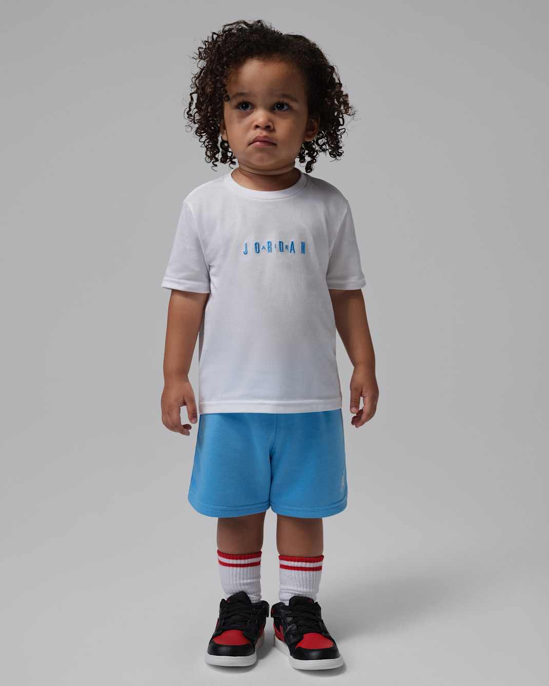 조던 베이비 워드마크 티셔츠 앤 쇼츠 세트 - 유니버시티 블루