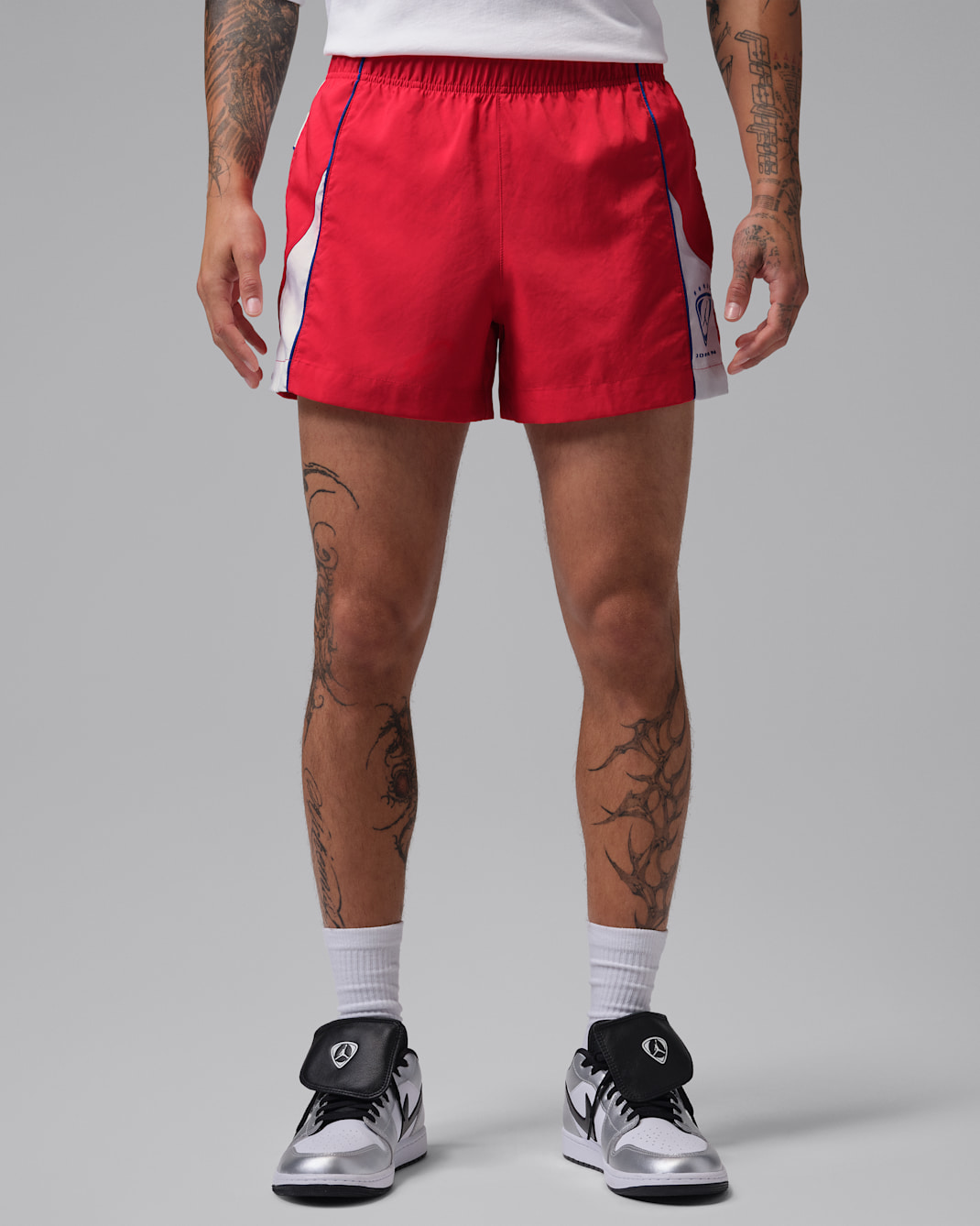 Jordan Brooklyn Men's 4" Shortie Shorts - University Red/White/Game Royal/Game Royal