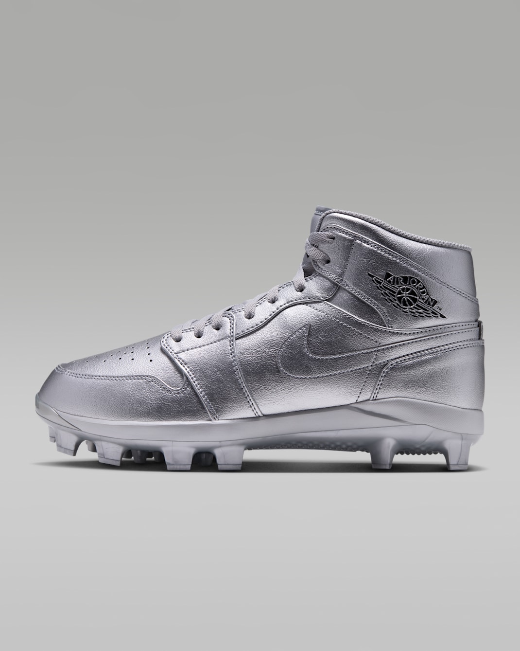 Jordan 1 Retro MCS Men's Baseball Cleats - Metallic Silver/Black