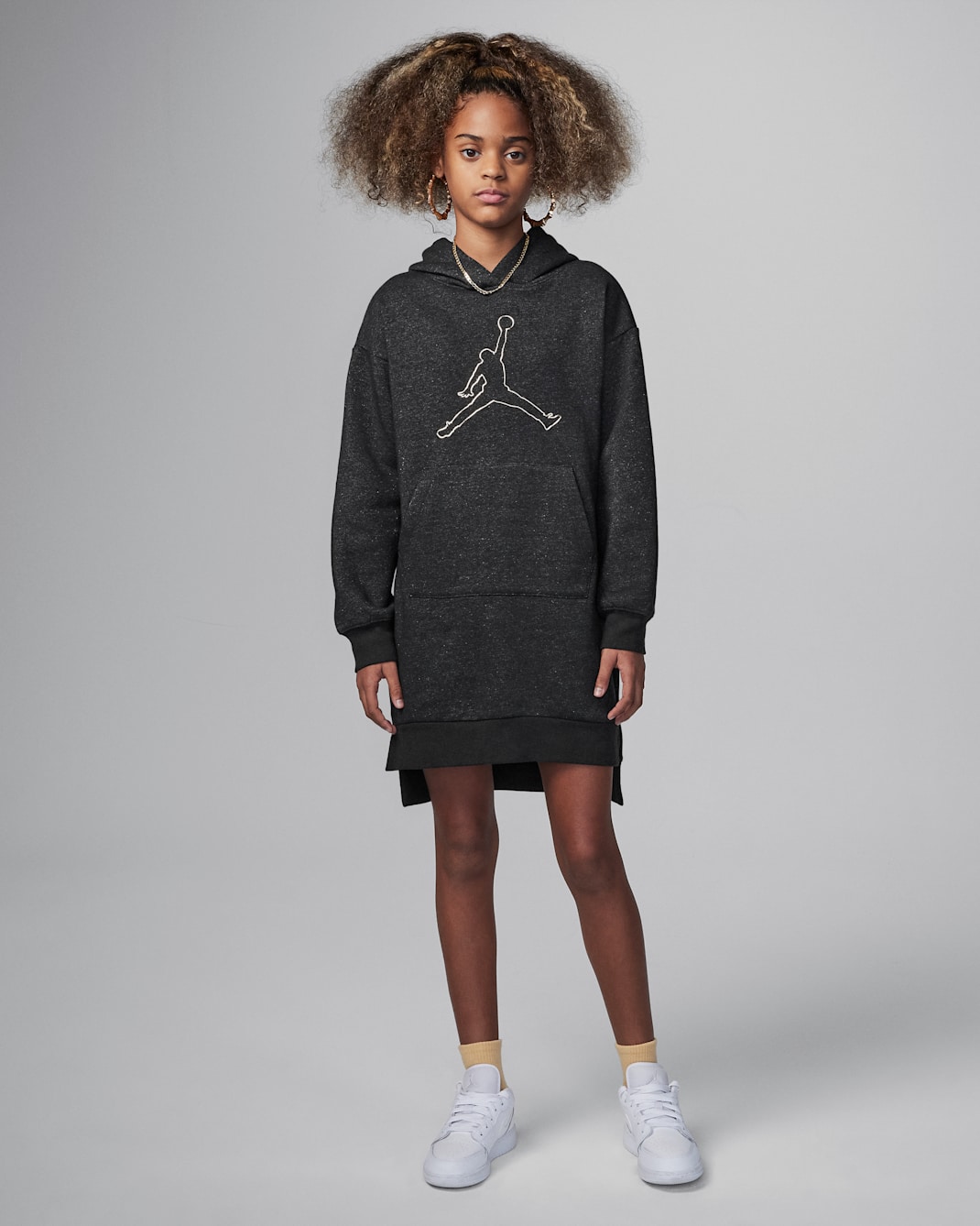 Jordan 1st Baby Blue Big Kids' Dress - Black