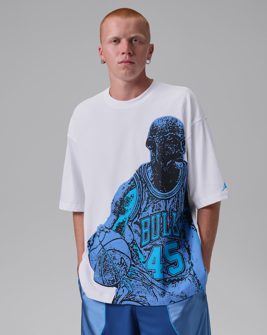 Playera Dri-FIT con gráfico para hombre Jordan Sport - Blanco/Azul extremo