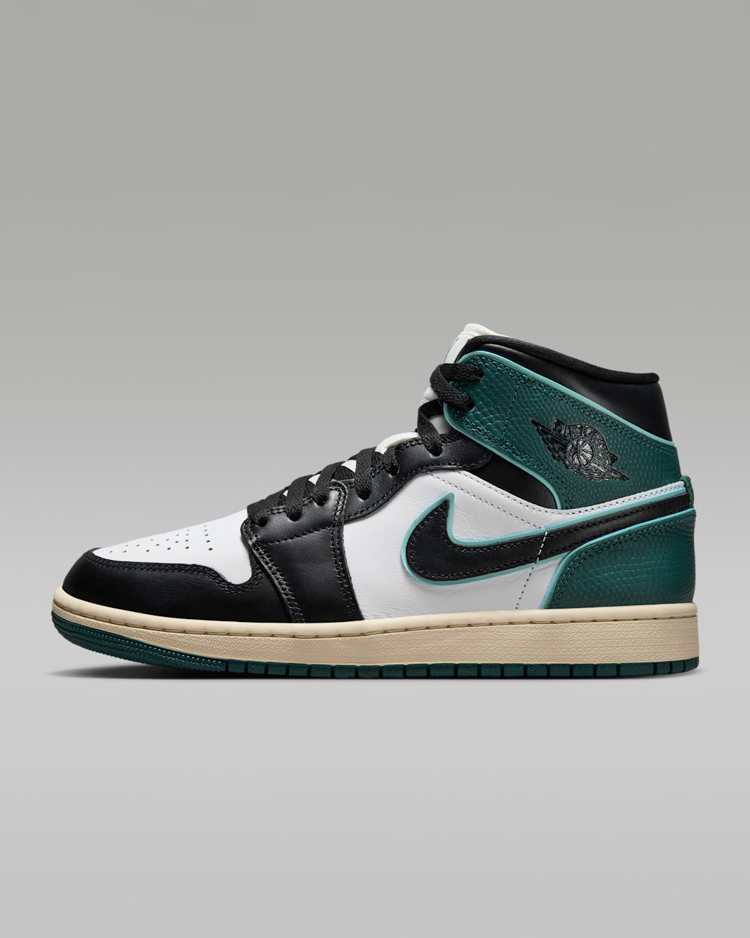 Air Jordan 1 Mid SE Women's Shoes - White/Light Dew/Oxidized Green/Black