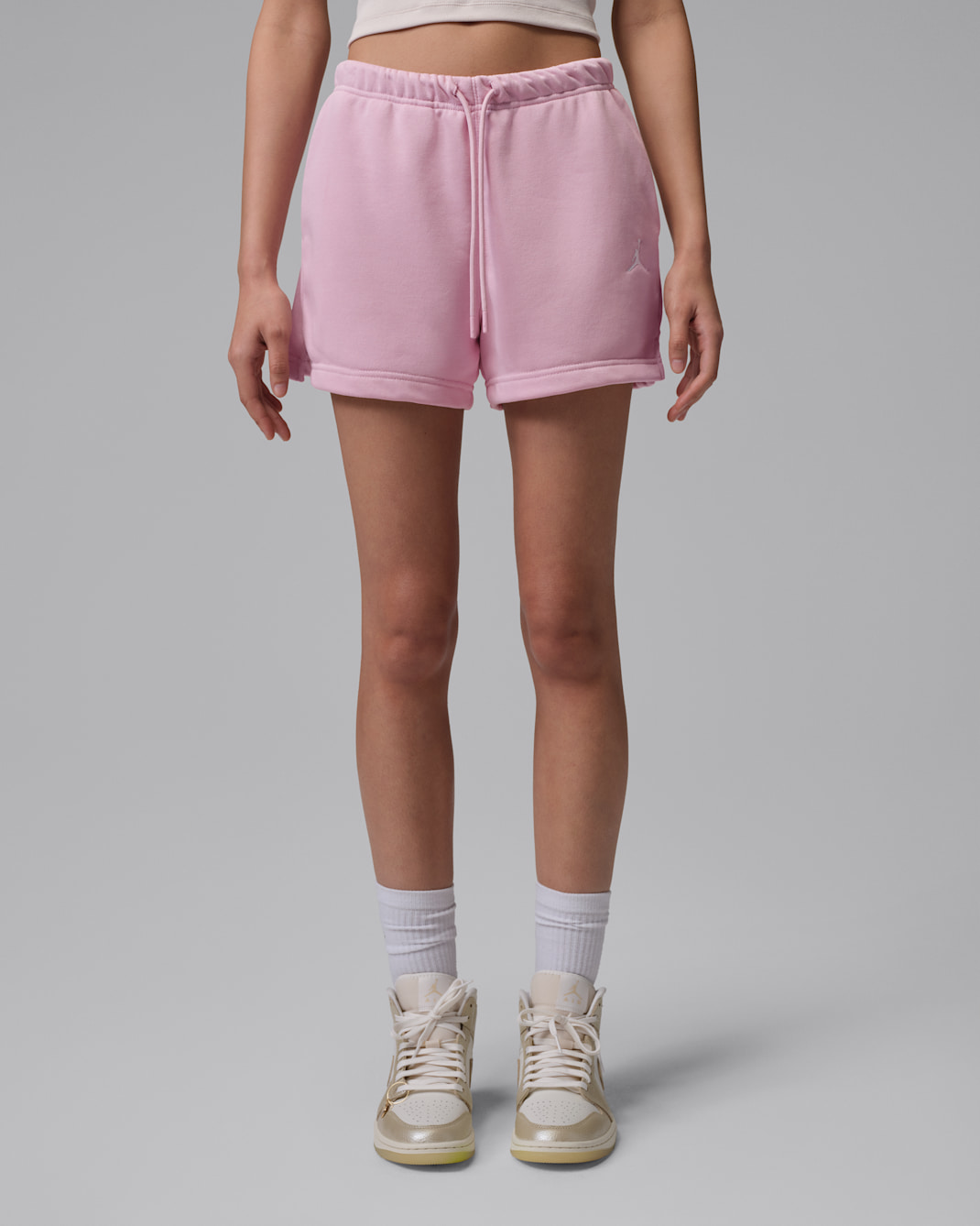 Jordan Brooklyn Fleece Women's Shorts - Iced Carmine/White