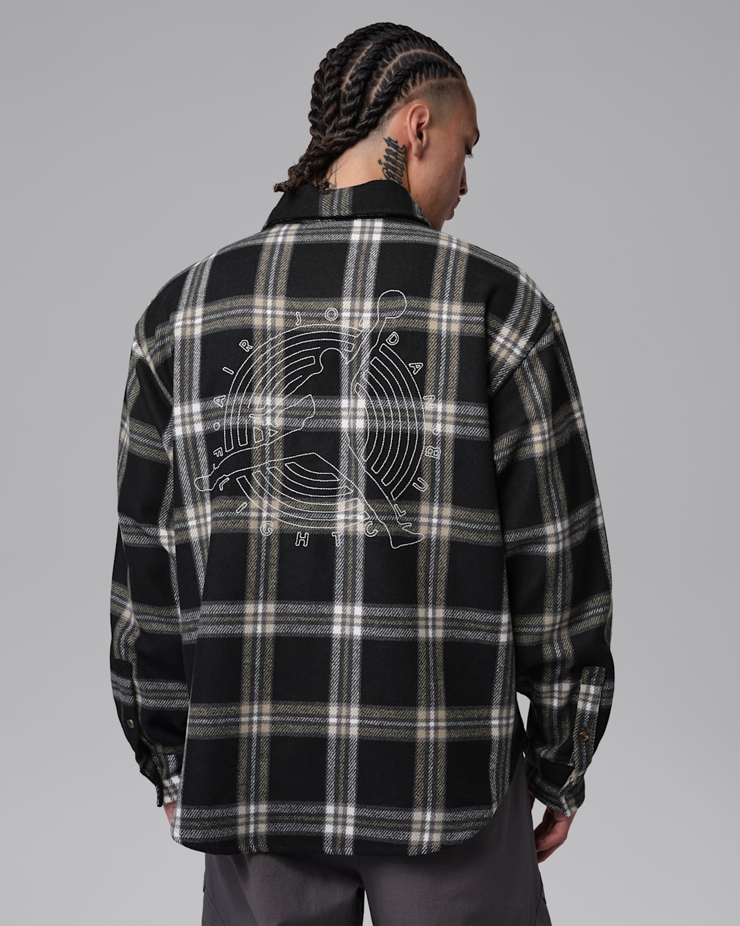 조던 플라이트 남성 플란넬 셔츠 - 블랙/페일 아이보리