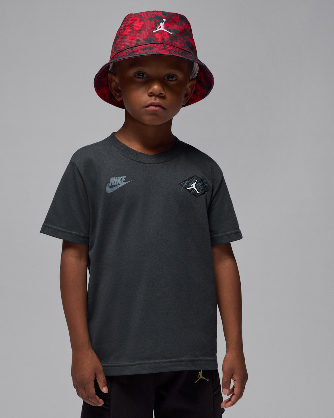 Jordan Little Kids' '24 Retro Black Cat T-Shirt - Anthracite