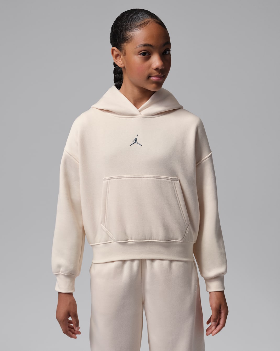 Sweat à capuche Jordan Brooklyn Fleece pour ado - Pearl White