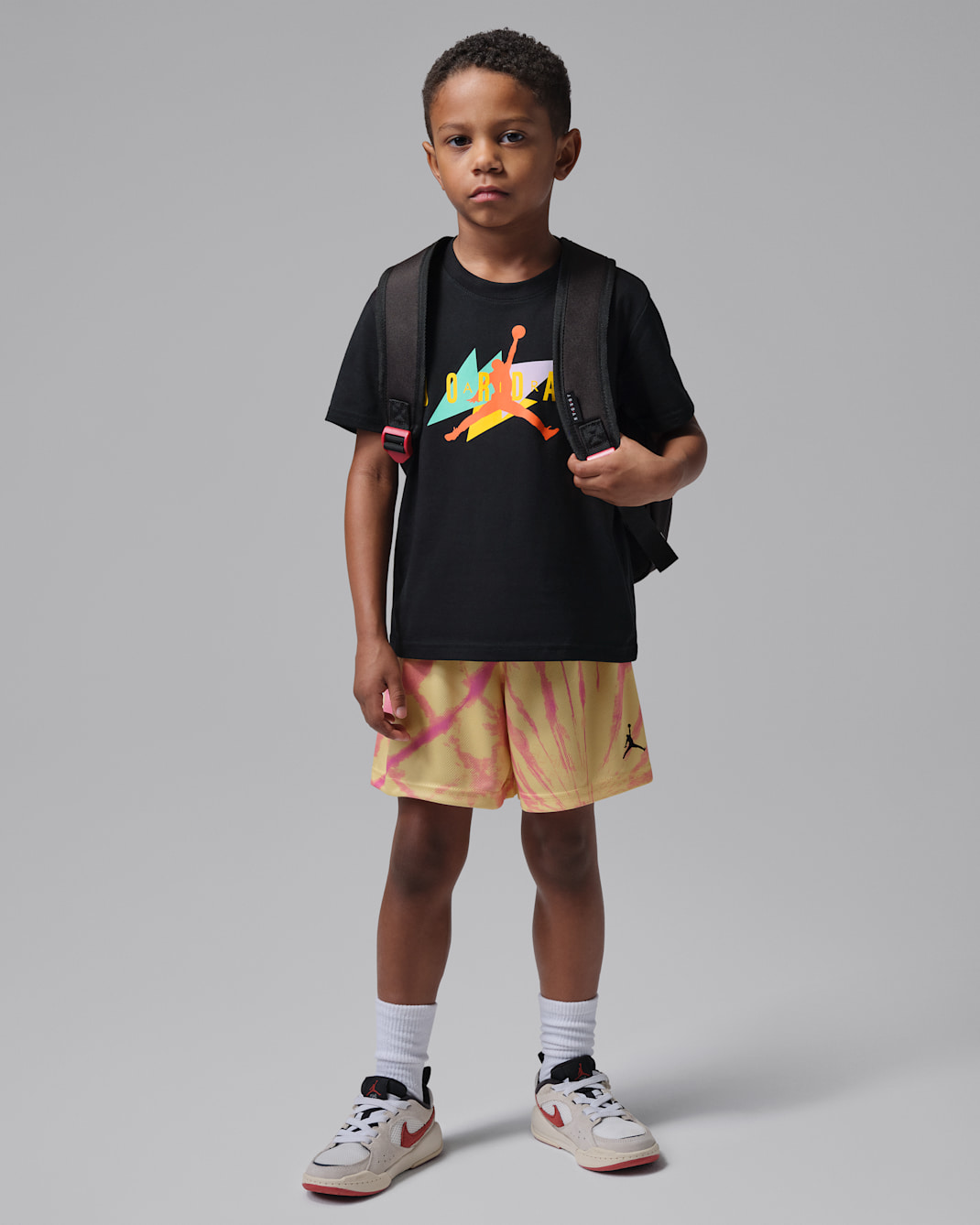 Jordan Little Kids' 2-Piece Festival Tie Dye Shorts Set - Lemon Wash