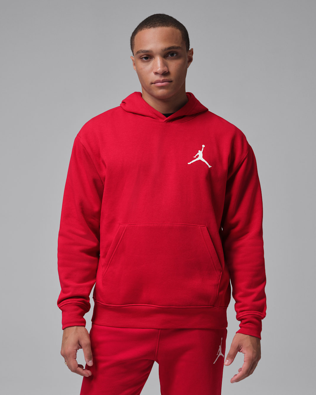 Jordan Jumpman Men's Fleece Pullover Hoodie - Gym Red/White