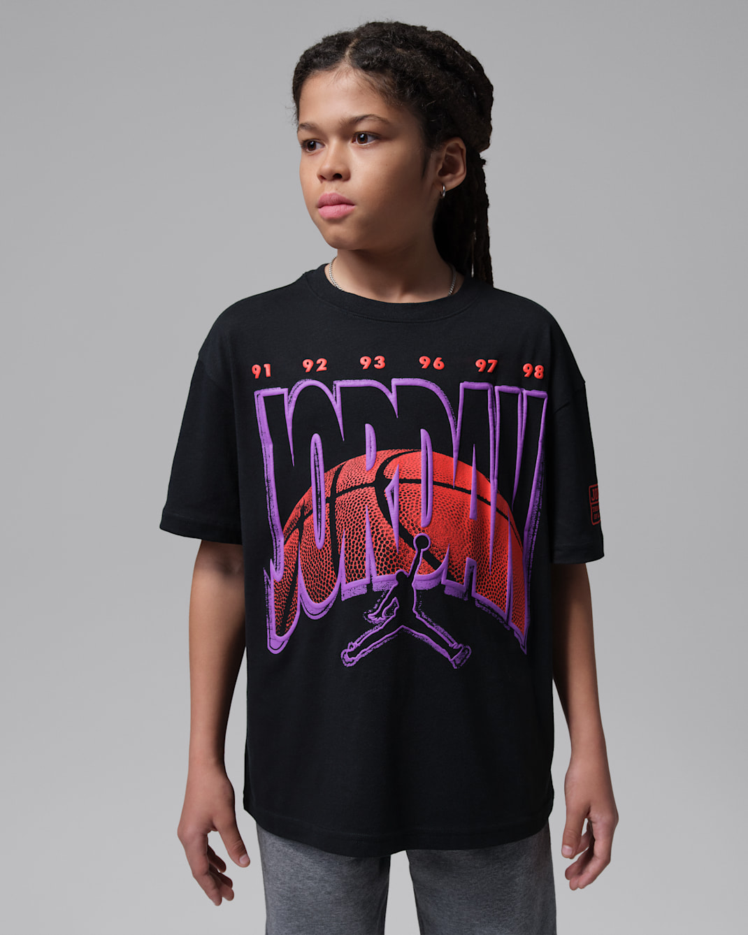 Playera Ball World para niños talla grande Jordan - Negro