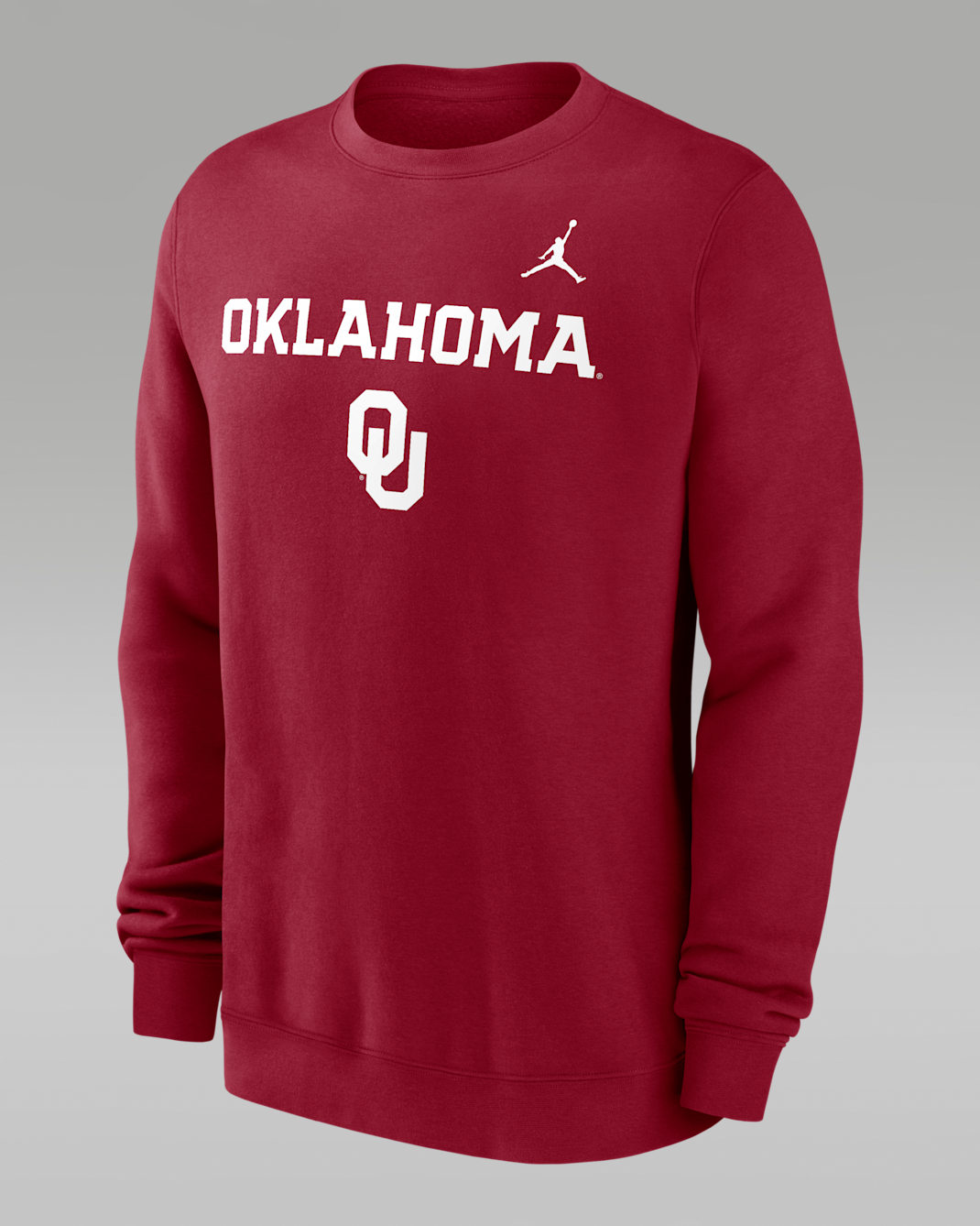 Oklahoma Sooners Primetime Primary Stack Men's Jordan College Pullover Crew - Team Crimson
