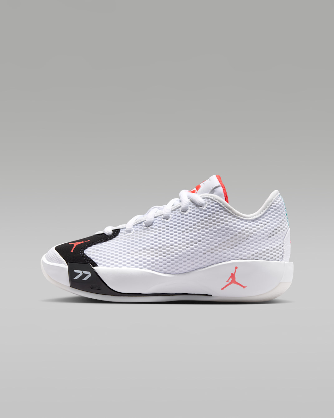 Luka 77 Big Kids' Basketball Shoes - White/Black/Sail/Bright Crimson