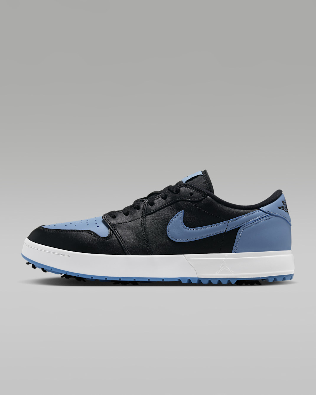 Air Jordan 1 Low G Spiked Golf Shoes - Black/White/Chambray