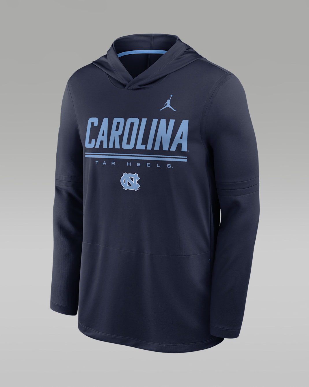 North Carolina Sideline Men's Jordan Brand Dri-FIT College Long-Sleeve Hooded Top - College Navy/Valor Blue