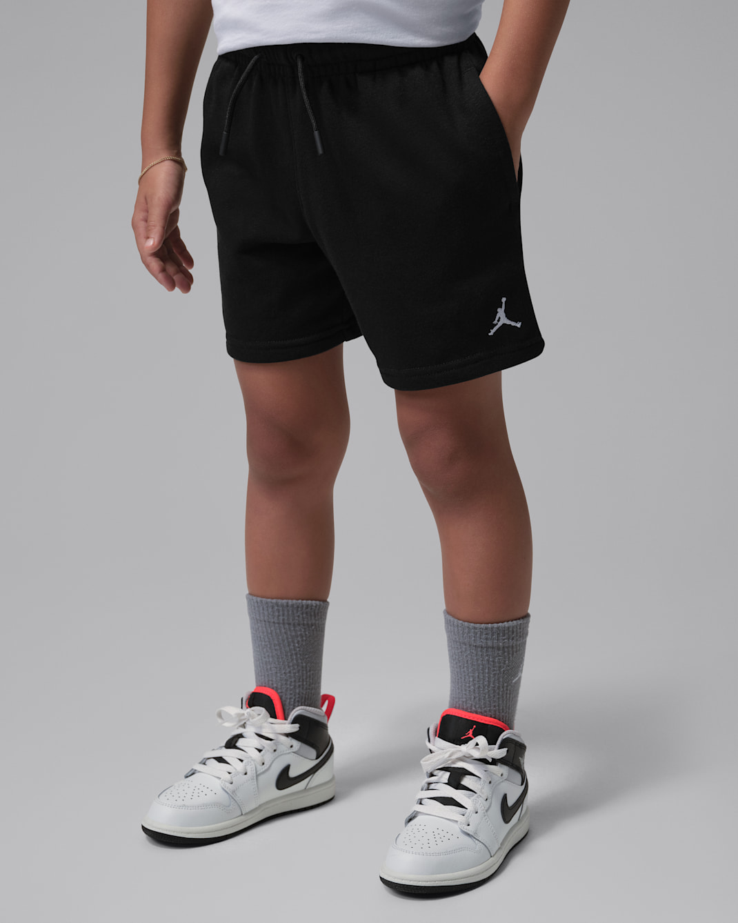 Shorts para niños talla pequeña Jordan Brooklyn French Terry - Negro