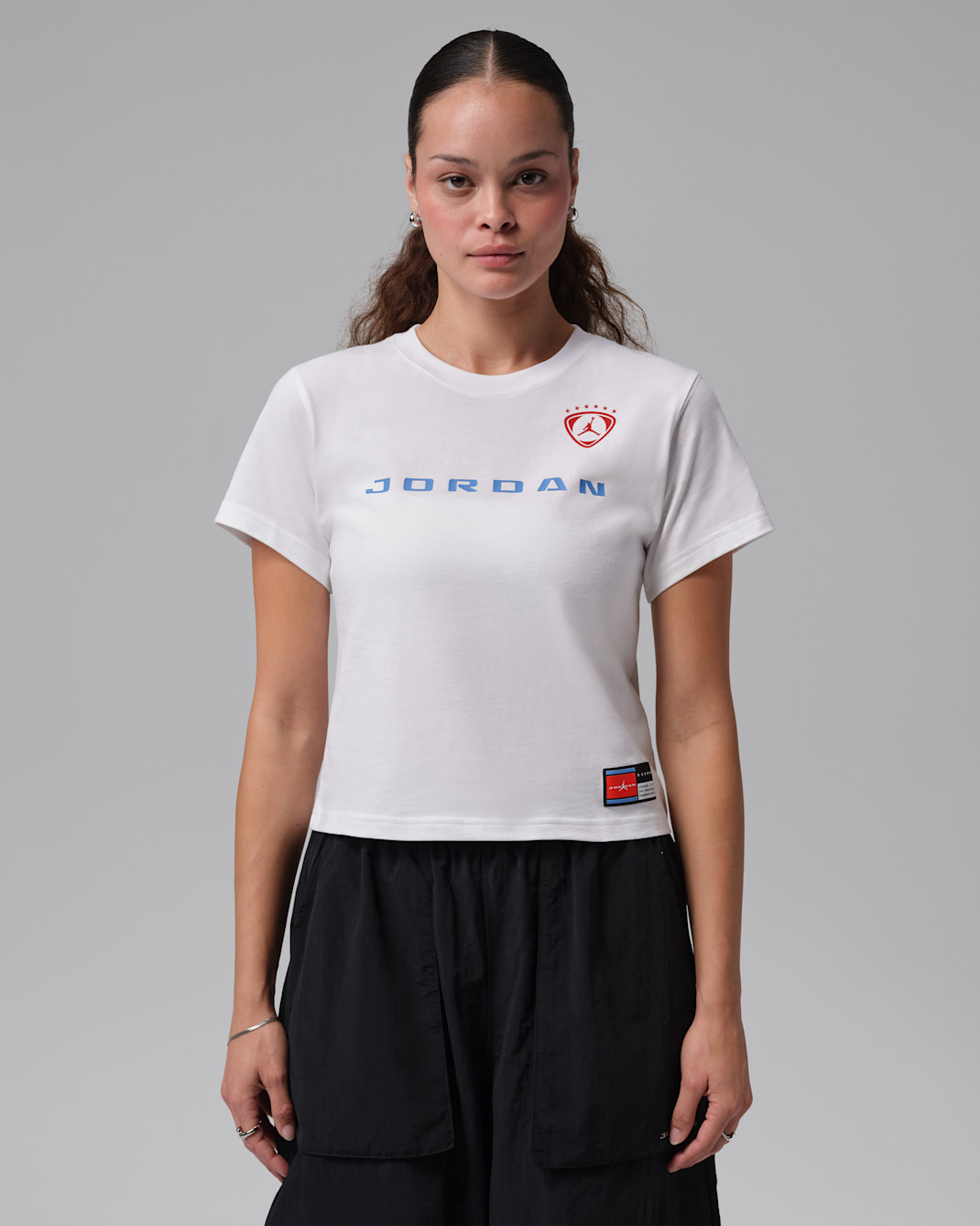 Jordan Brooklyn T-skjorte med trykk til dame - Hvit/University Blue