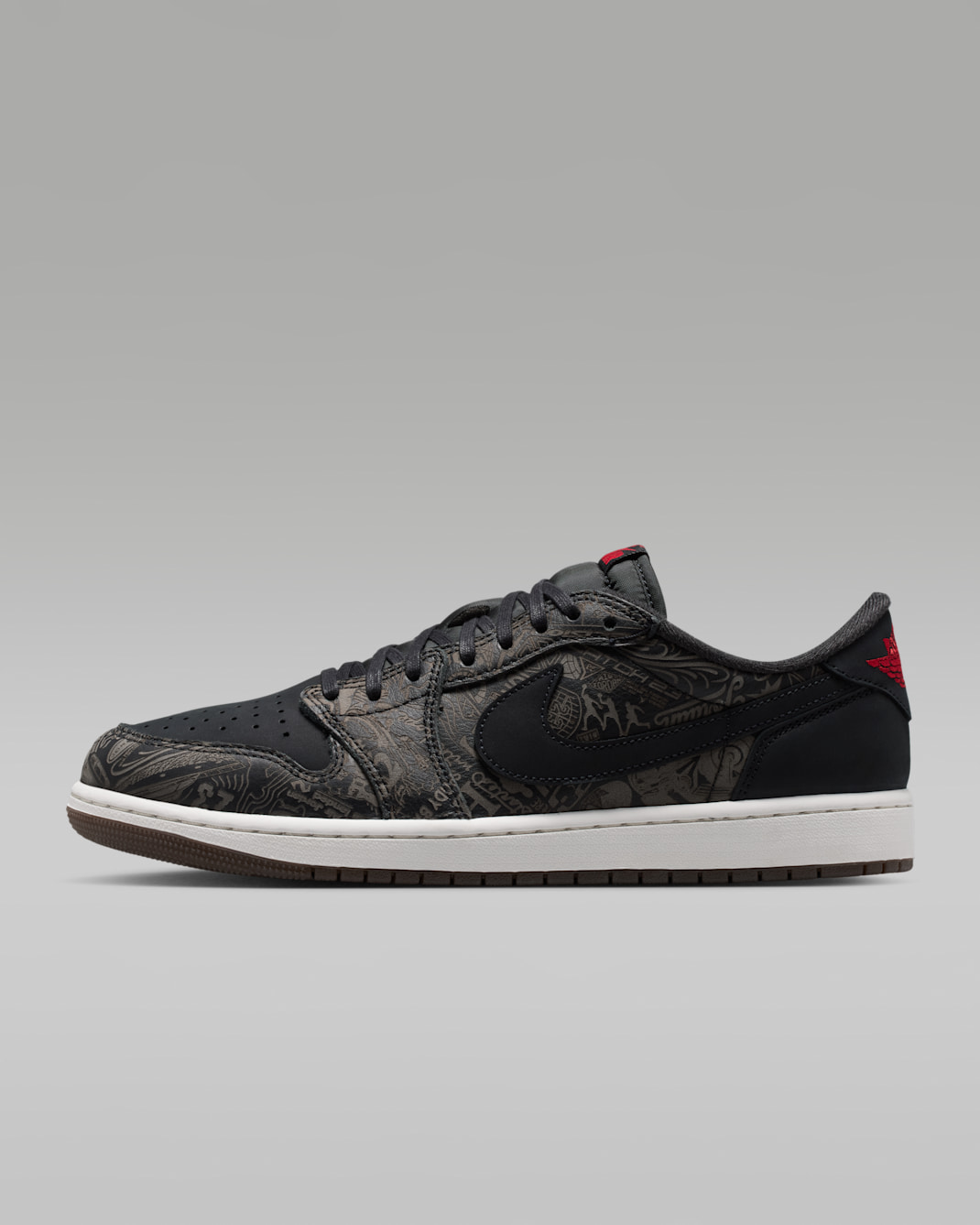Air Jordan 1 Low OG "Laser" Men's Shoes - Black/Summit White/Summit White/Varsity Red