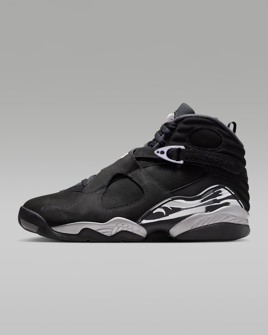 Air Jordan 8 Retro "Chrome" Men's Shoes - Black/Light Graphite/White