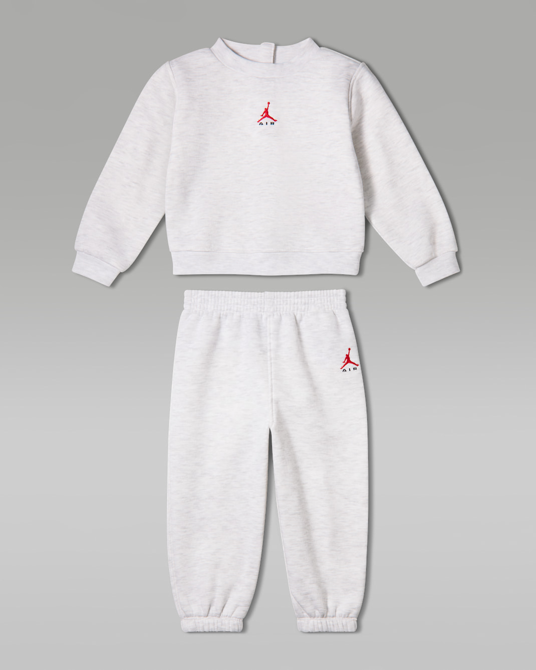 Ensemble deux pièces avec haut col ras-du-cou Jordan Brooklyn Fleece pour bébé (12-24 mois) - Neutral Grey Heather