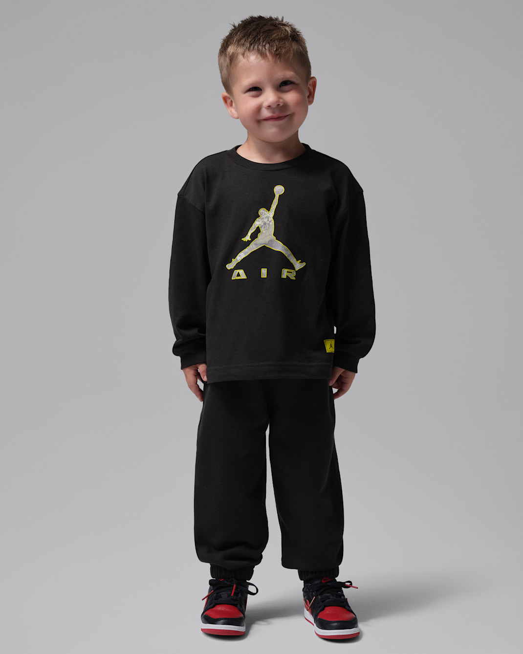 ジョーダン ベビー ブルックリン リアルツリー ツーピース ロングスリーブ Tシャツ セットアップ - ブラック