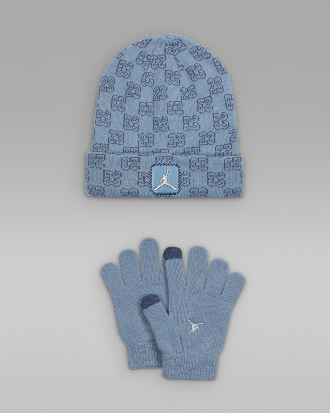 Conjunto de gorro Monogram de 2 piezas para niño talla grande Jordan - Azul chambray