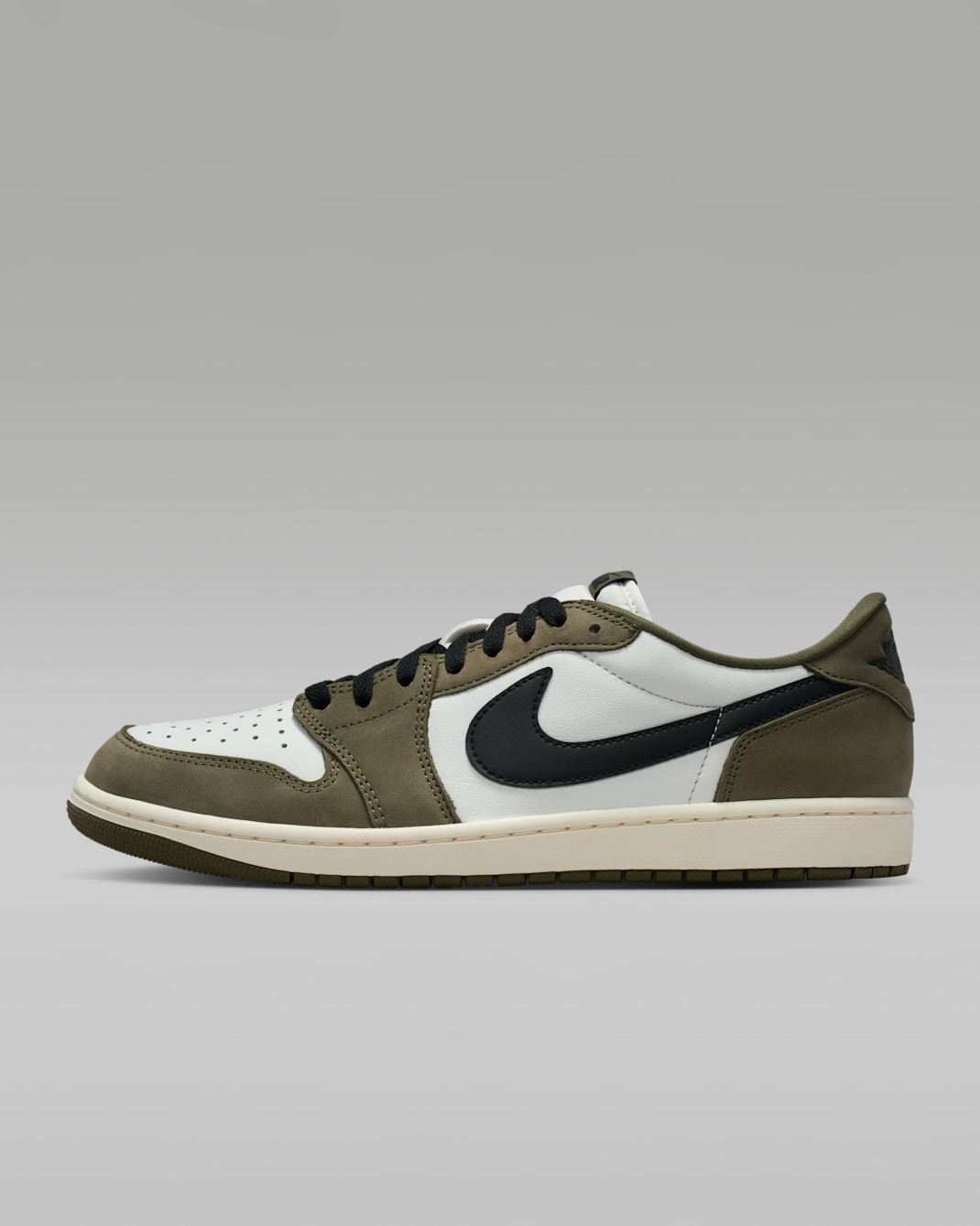 Air Jordan 1 Retro Low Men's Shoes - Medium Olive/Summit White/Sail/Black