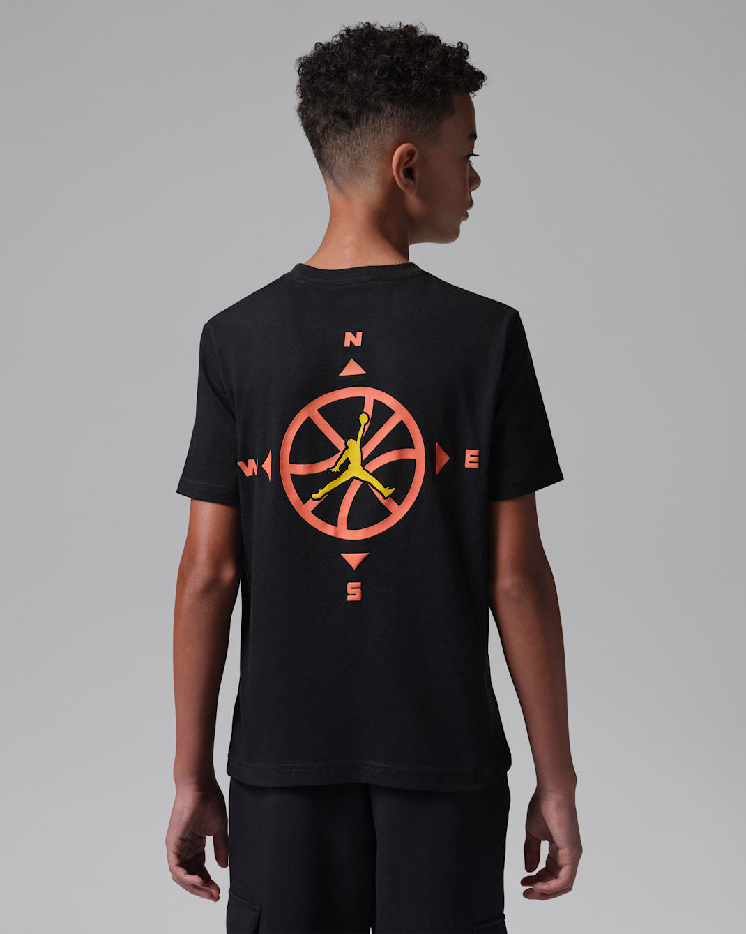 Playera Jumpman Compass para niños talla grande Jordan - Negro