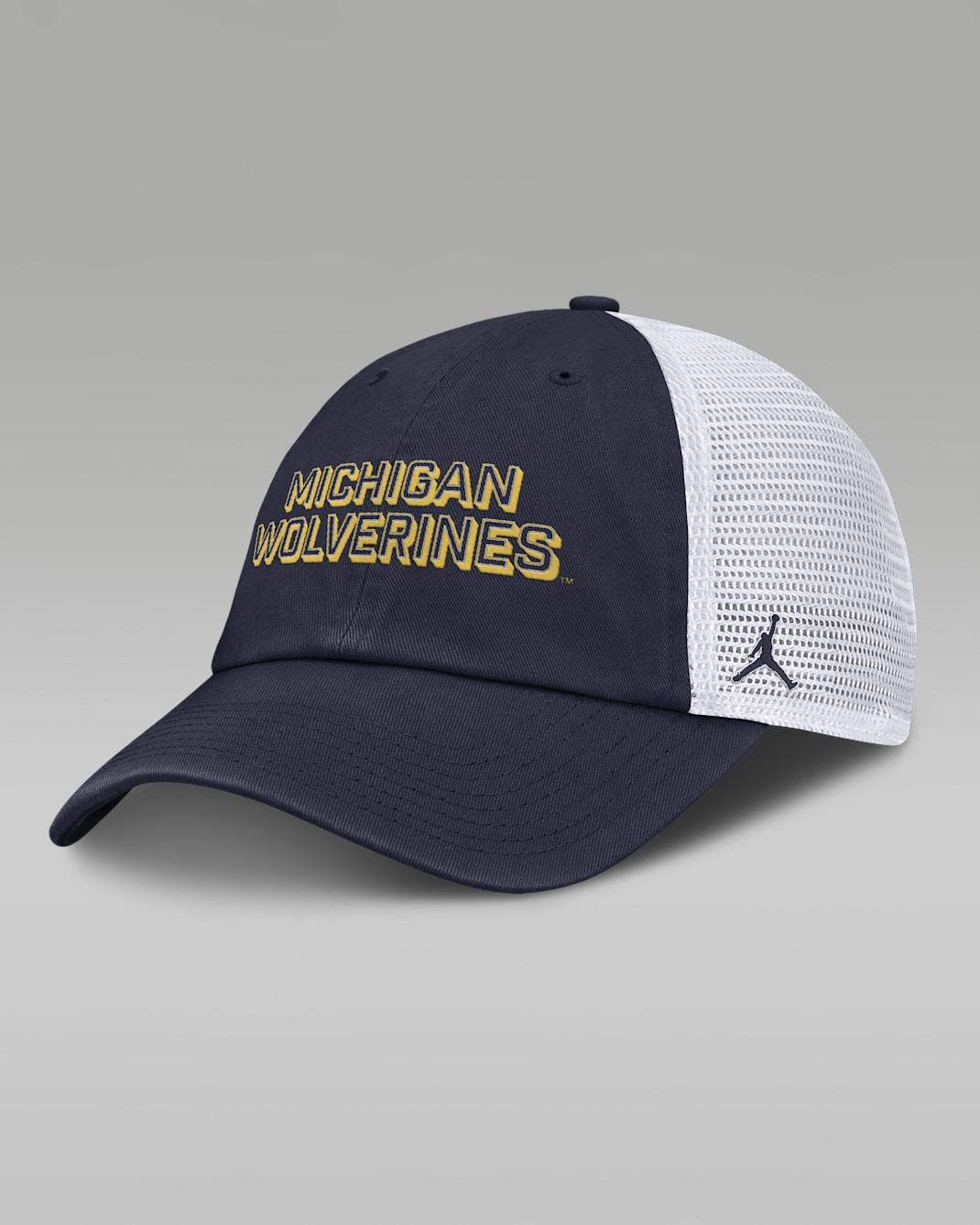 Michigan On-Field Club Gameday Men's Jordan Brand College Trucker Adjustable Hat - Navy