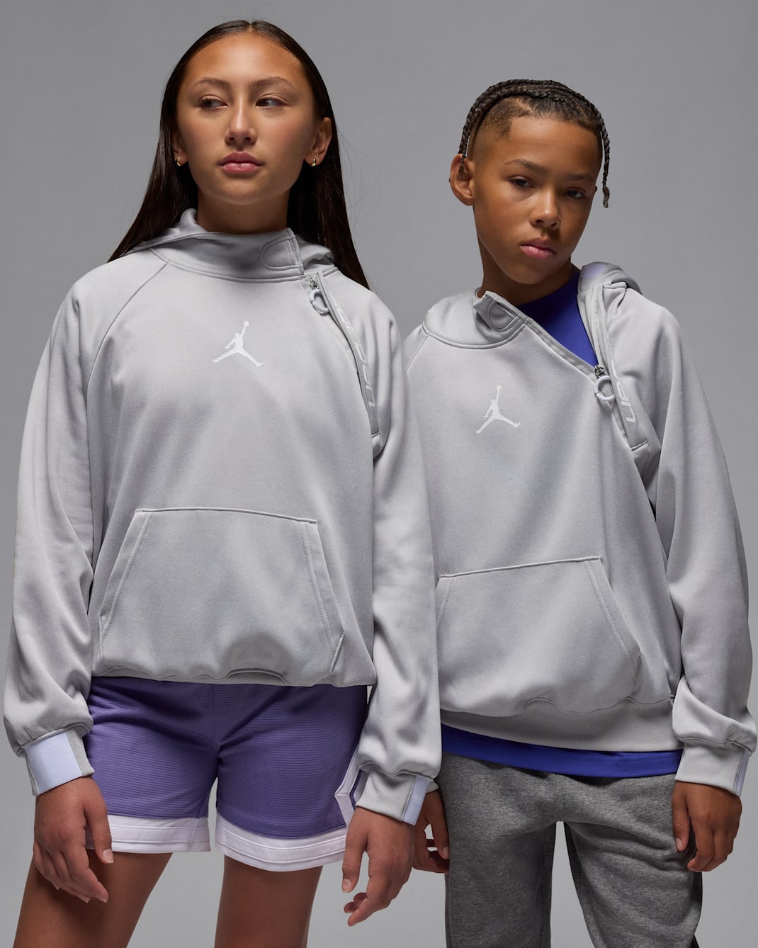 Jordan Therma-FIT Big Kids' Ease Fleece Hoodie - Light Grey Heather