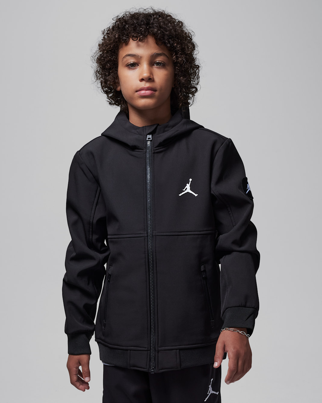 Chamarra de soft shell para niños talla grande Jordan - Negro