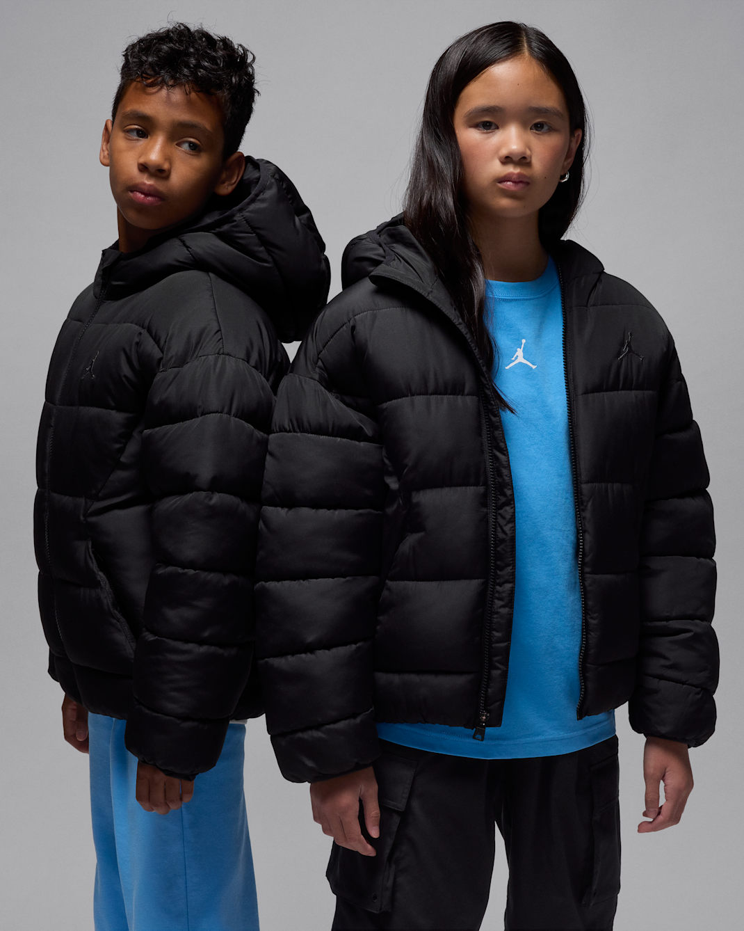 Jordan Brooklyn gewatteerd jack voor kids - Zwart