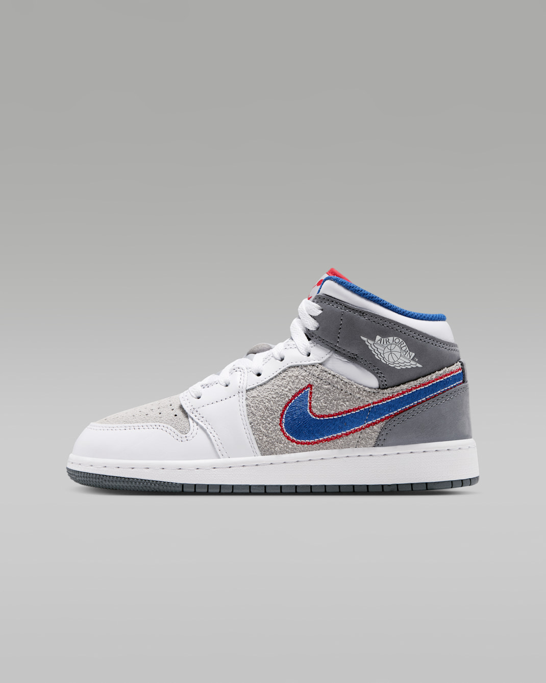 รองเท้าเด็กโต Air Jordan 1 Mid SE "Hare" - Light Smoke Grey/University Red/Cool Grey/Varsity Royal