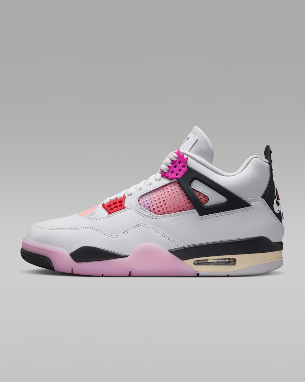 Air Jordan 4 Retro "Comic" Men's Shoes - Off White/Anthracite/Fire Pink
