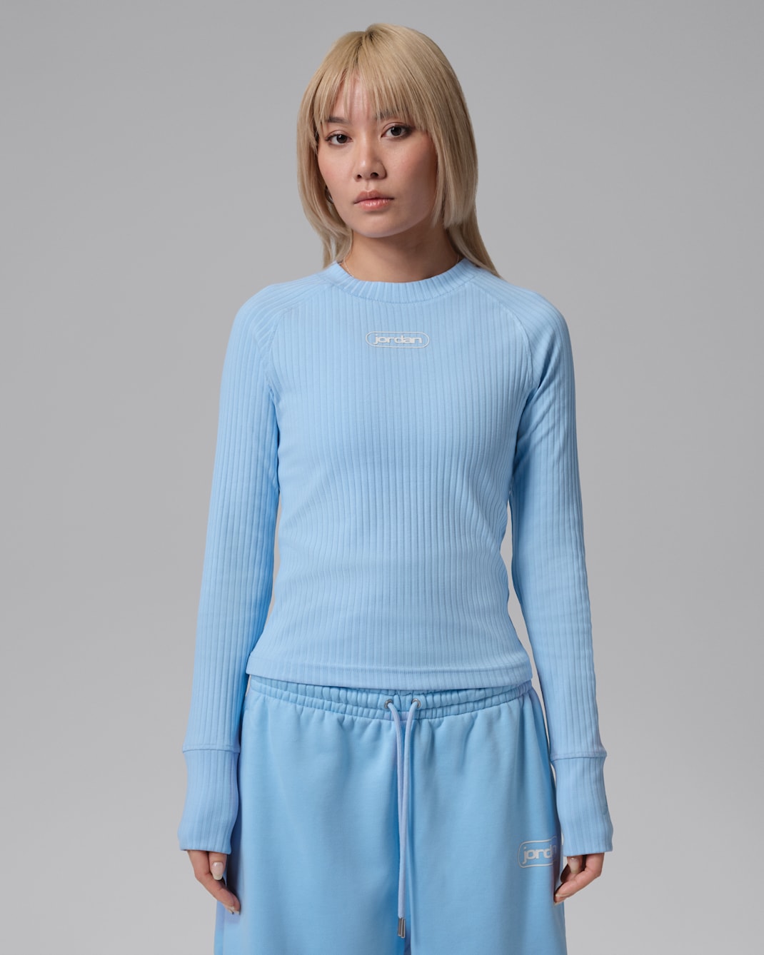 Playera de manga larga para mujer Jordan Flight - Azul psíquico/Vela