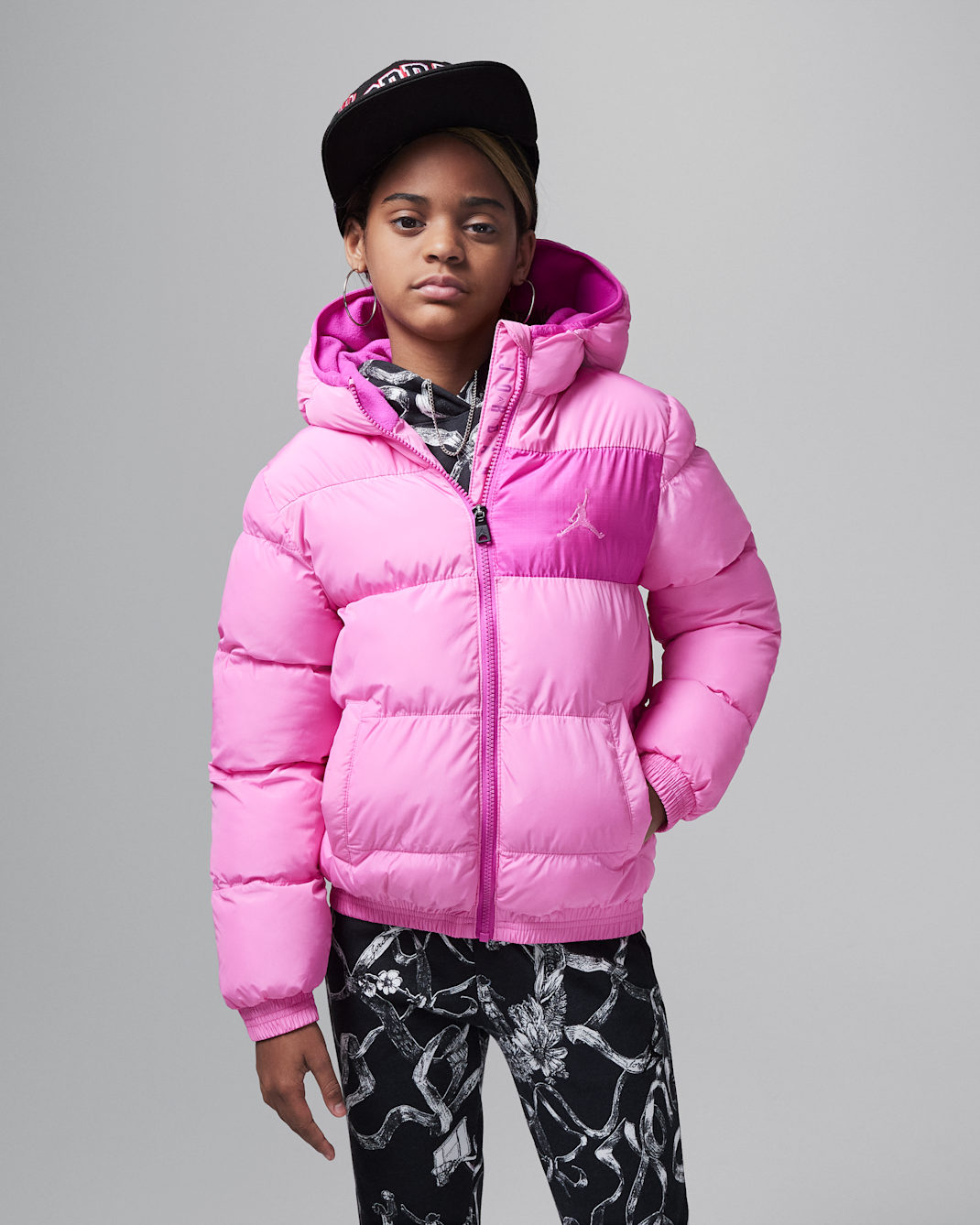 Chamarra acolchada de densidad media para niños talla grande Jordan Essentials - Rosa alegre