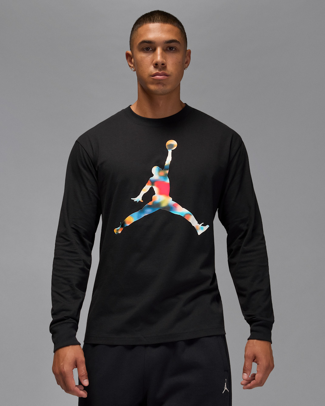 Jordan Flight Langarm-T-Shirt mit Rundhalsausschnitt (Herren) - Schwarz