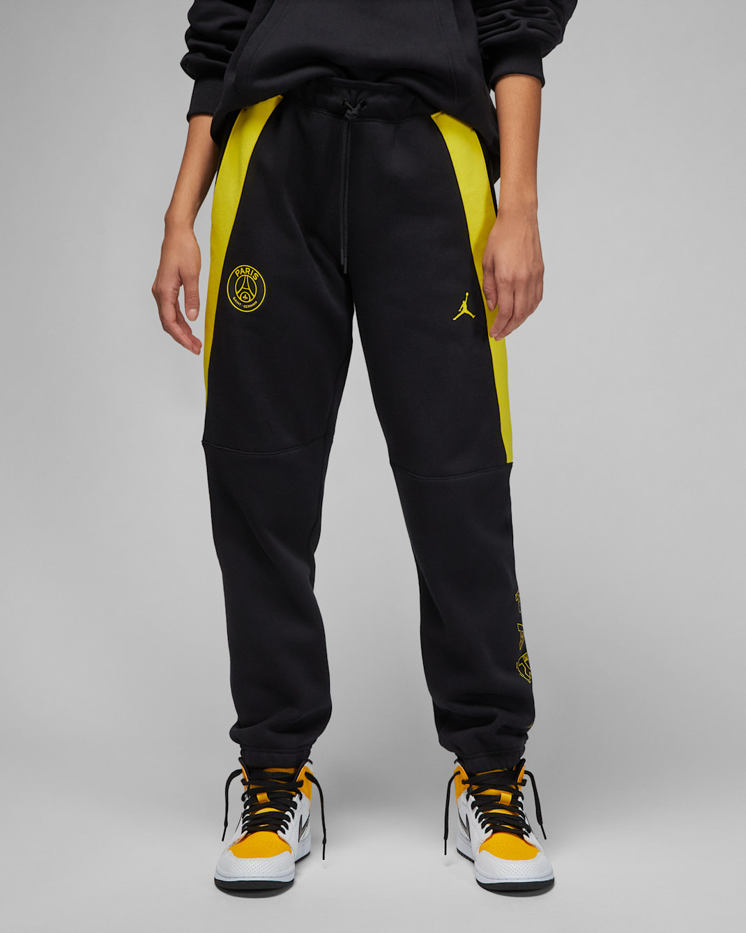 Paris Saint-Germain Women's Fleece Trousers - Black/Tour Yellow/Tour Yellow