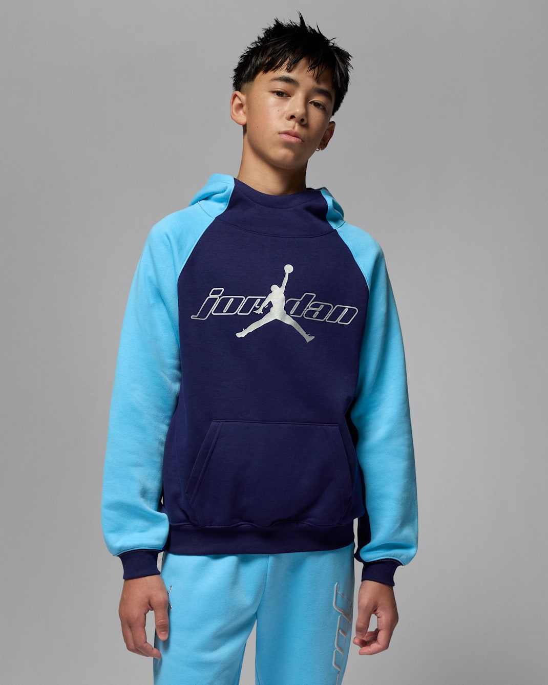 Jordan Mountainside Big Kid's Fleece Pullover Hoodie - Blue Void