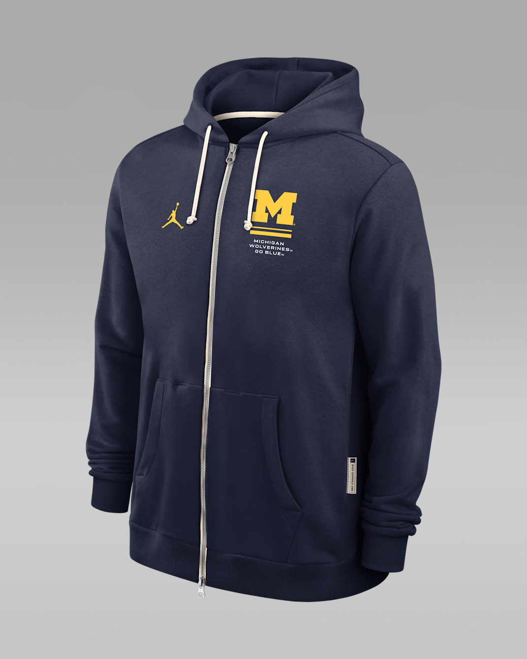Sudadera con gorro universitaria marca Jordan Dri-FIT de cierre completo para hombre Michigan Sideline Standard Issue - Azul marino universitario