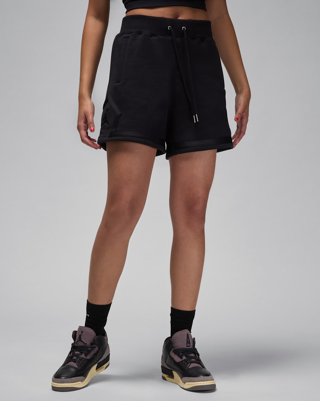 Jordan Flight Fleece Women's Diamond Shorts - Black/Off-Noir