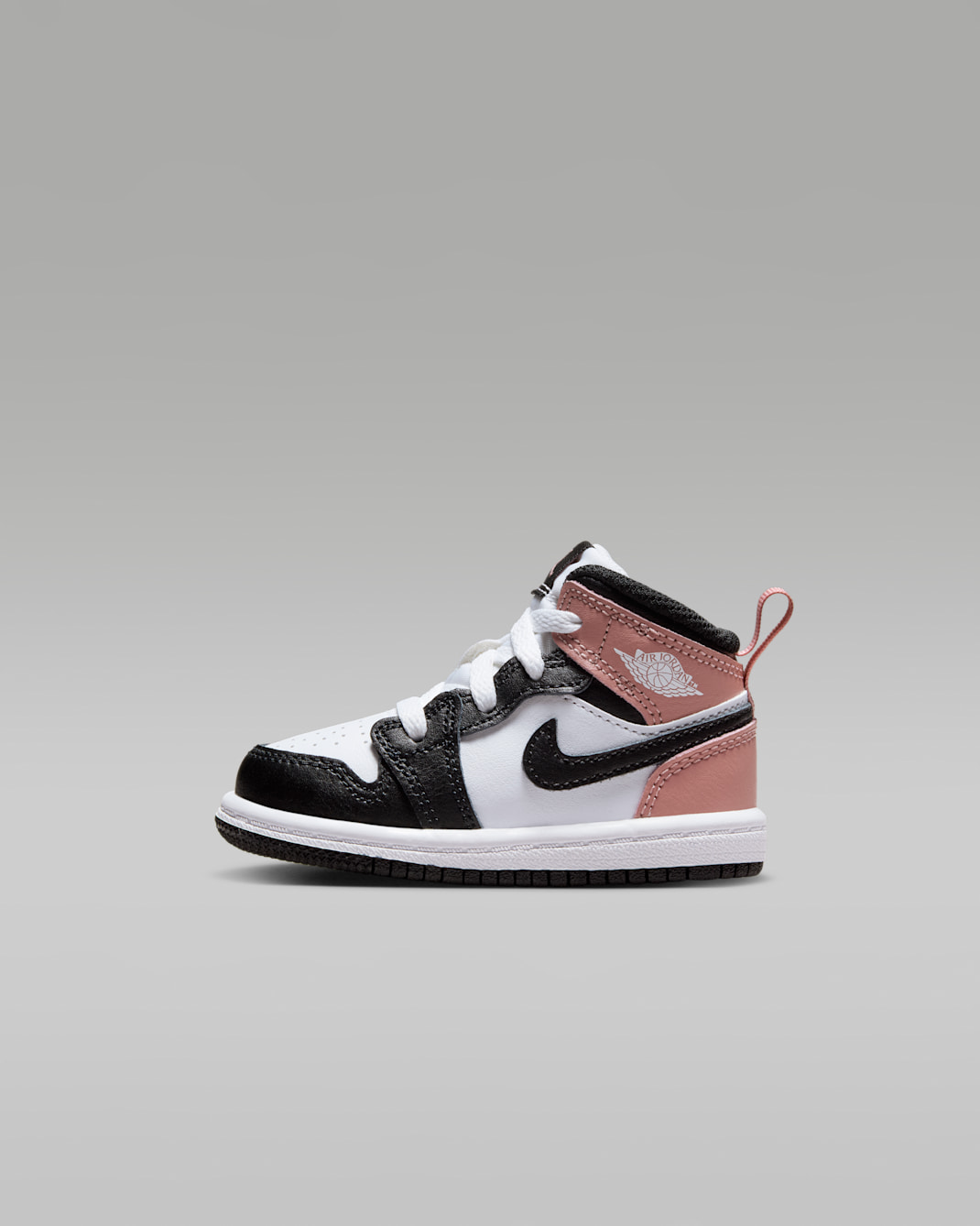Jordan 1 Mid Baby/Toddler Shoes - White/Rust Pink/Black