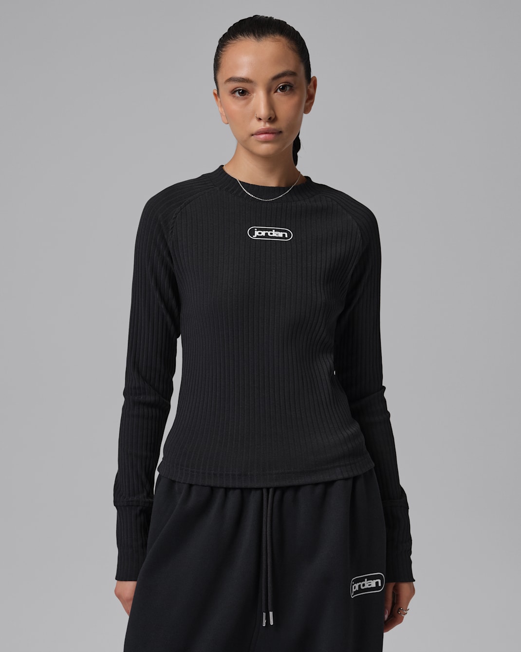Jordan Flight Women's Long-Sleeve Top - Black/Sail